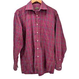 Gitman Bros Shirt Mens Medium Cotton Lightweight Flannel Button Up Check Plaid